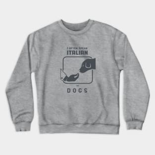 Funny Italian hand gesture and a dog, dark ink Crewneck Sweatshirt